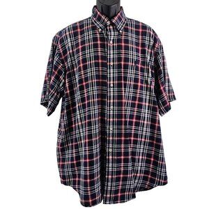 Ralph Lauren Blake 100% Cotton Plaid Button Down Short Sleeve Shirt – Size Large